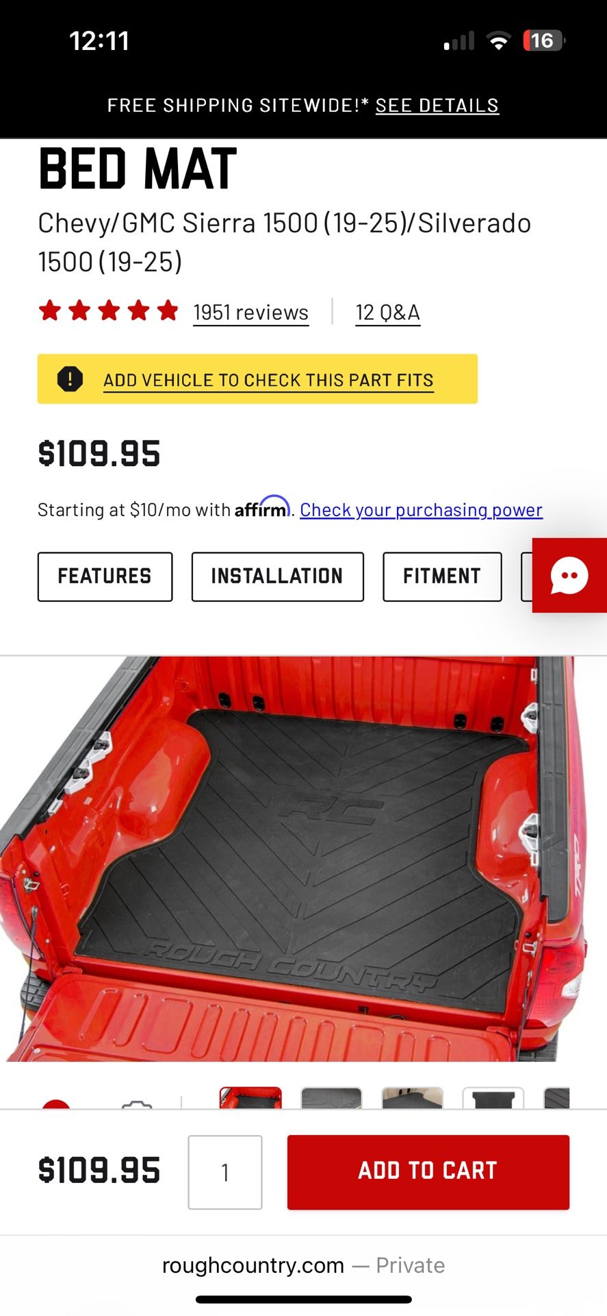 Rough Country Bed Mat