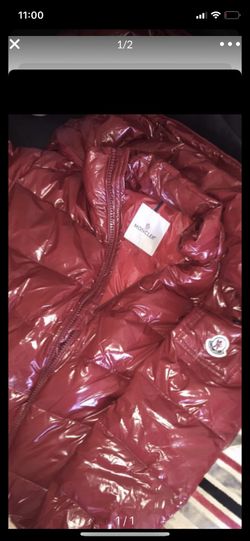 Red moncler coat