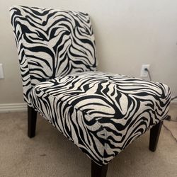 Zebra Striped - Upholstered black and white slipper chair