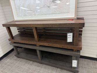 Rustic Wood Console Table - Dark Brown