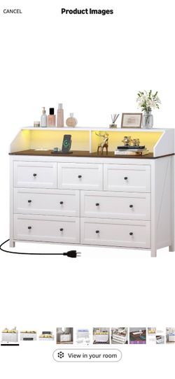 White wood dresser