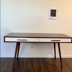 World Market Mid Century Desk and Leather Chair