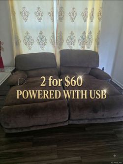 Power Recliner Chairs with USB – Set of 2