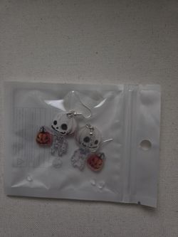 Skeleton Halloween Dangling Earrings 