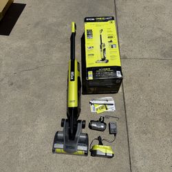 ONE+ HP 18V Cordless High-Capacity Stick Vacuum Kit with 4.0 Ah Battery and Charger (NEW)