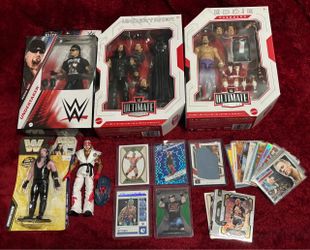 WWE lot (figures and cards)