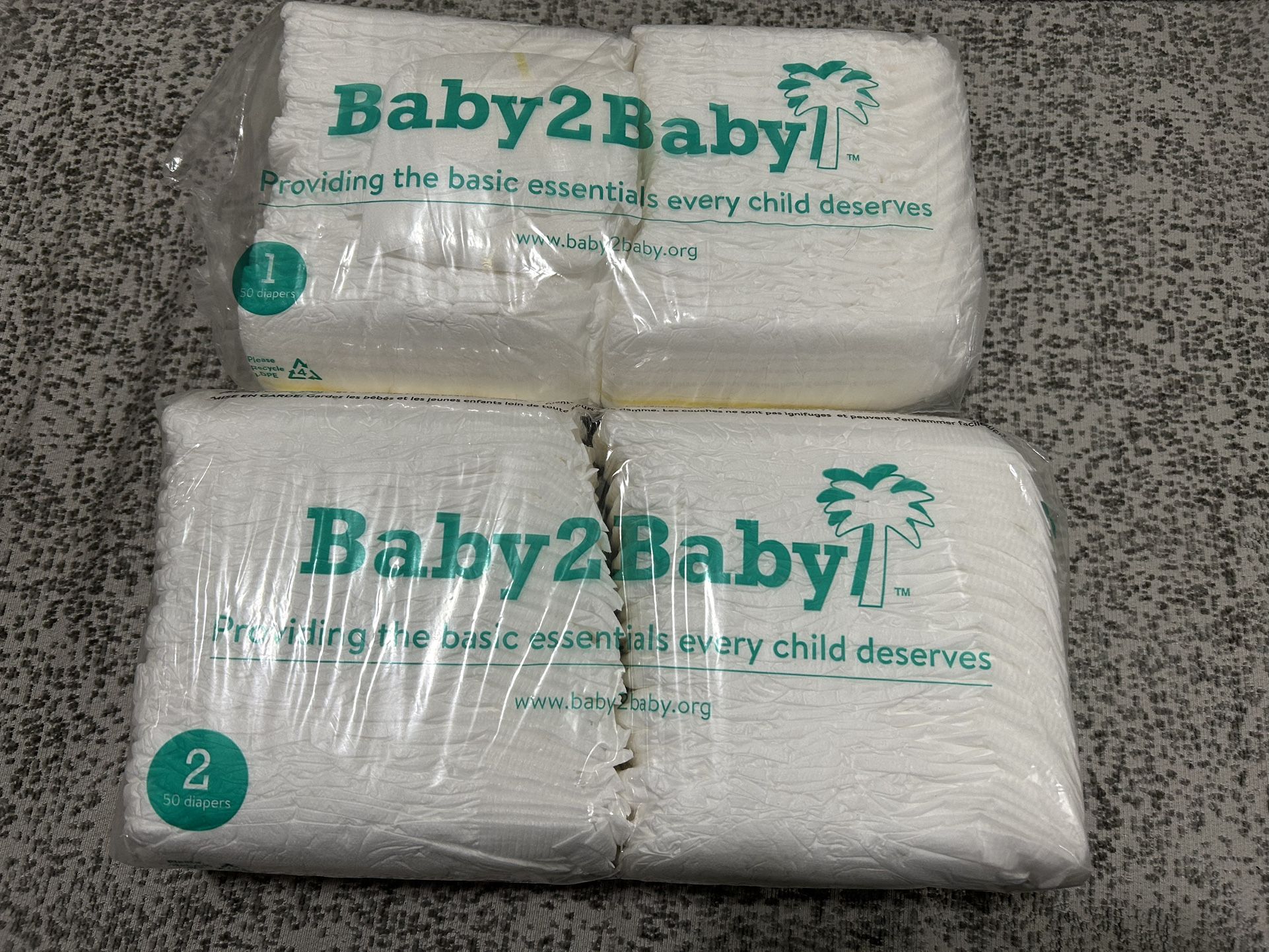 Baby2baby Diapers Size 1, 2, (50 Diapers/$10)