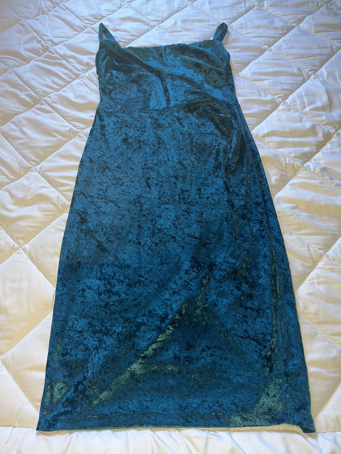 Halloween Teal Velvet Medium Bettie Page Women Dress
