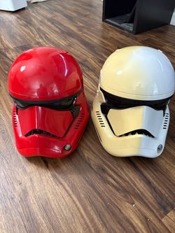 2 Full Size Star Wars helmets red and white