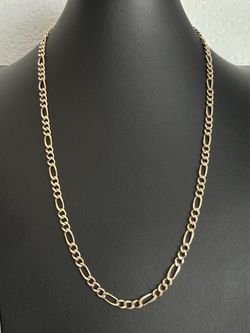 14kt Solid Gold Fígaro Chain / Cadena Fígaro Sólida de 14kt