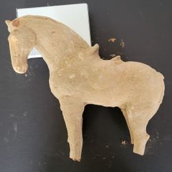 Antique Chinese Tang Dynasty Terracotta Horse Mingqi Statue 10" Damaged No Legs