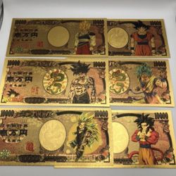 24k Gold Plated Goku (DBZ) Banknote Set