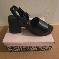Soda Black Platform Heels