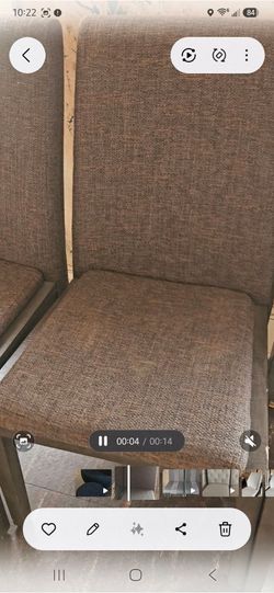 4 Brown Cloth Dining Chairs