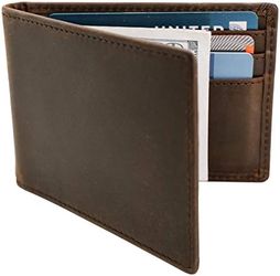 STAY FINE Minimalist Leather Wallet with Money Clip, RFID Blocking Slim Bifold for Men - Color: BROWN - BRAND NEW IN BOX