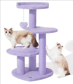 Purple Cat Tree with Scratching Post