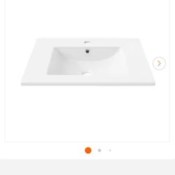 Ceramic Vanity Top in Glossy White