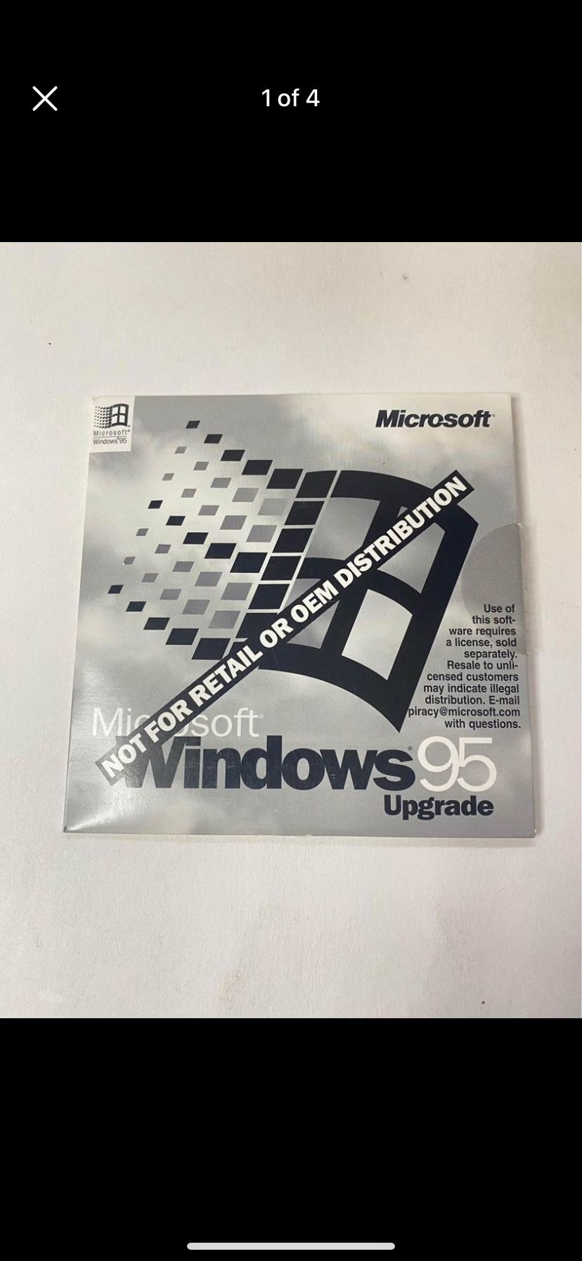 Microsoft Windows 95 Upgrade CD w/ Key Not For Retail Or OEM Distribution