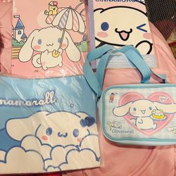 Cinna Roll Bag Clipboard Note Book Large Bag All For $65
