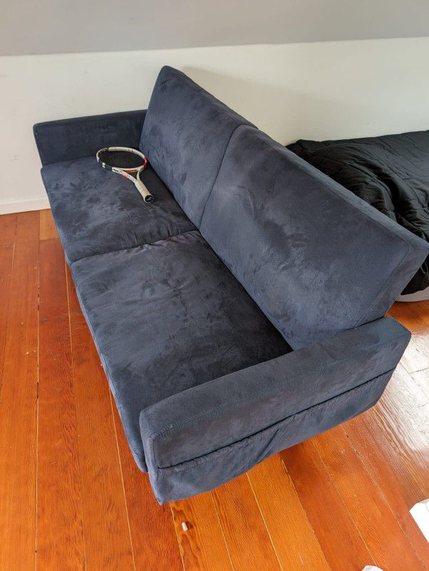 Blue Cushioned Couch 