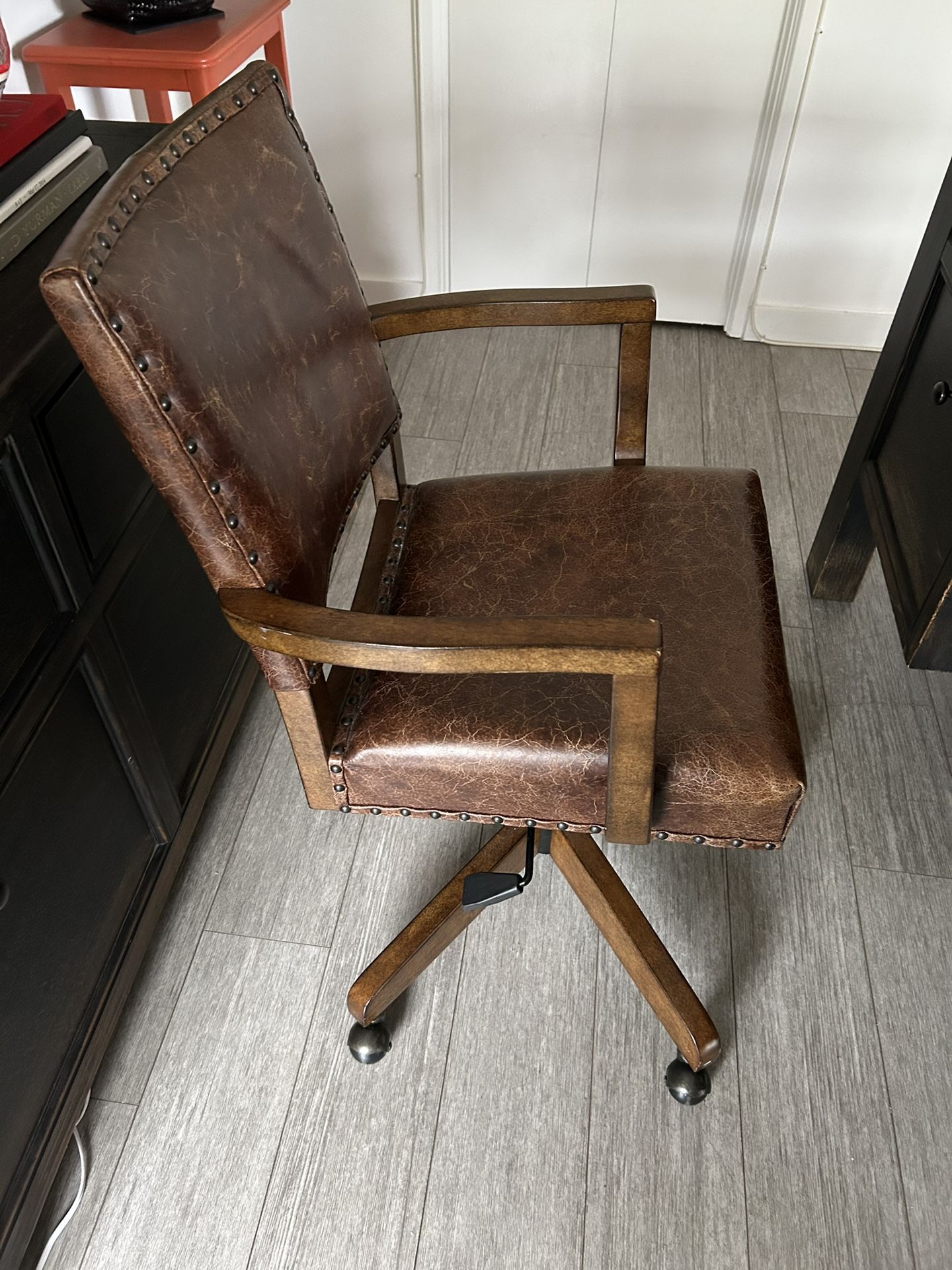 Pottery Barn Leather Desk Swivel Chair