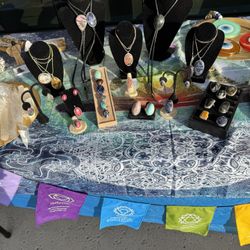 Sterling Silver 925 Jewelry inset With Natural Gems & Minerals 