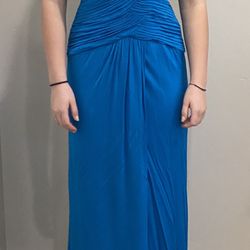 Prom Homecoming Maxi Blue Dress 