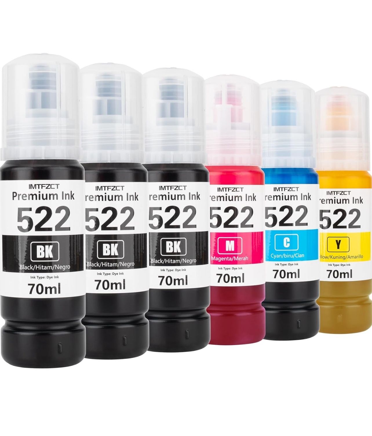 Brandnew Compatible Epson T522 522 Ink Refill Bottles for ET-2803 ET-2720 ET4800 ET-2800 ET-2760 ET-4760 ET-2750 ET-3760 ET-2850 ET-15000 ET-4700 ST-4