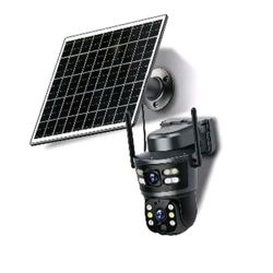 2K Dual Lens Solar Security Camera Wireless Outdoor, 2.4G & 5G WiFi, 360° PTZ Home Security Camera, 1