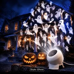 Dynamic LED Projection Lamp, Halloween Indoor Decorative Projection Night Light, USB Powered, Adjustable Angle, Suitable for Entryways, Living Rooms,