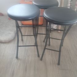 3 Black Stools 