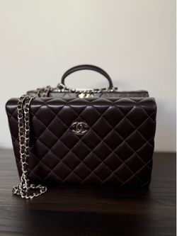 Lambskin Quilted Small CC Top Handle Box Bag