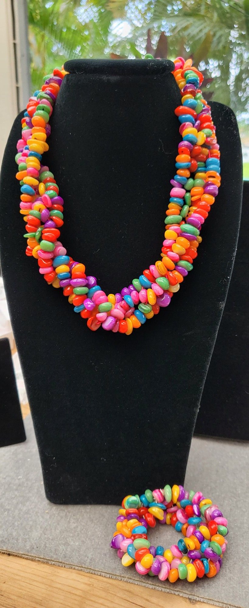 Very Colorful Beaded Necklace  Set,  