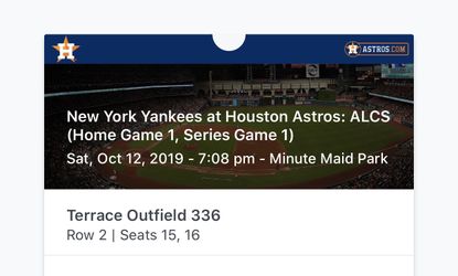 Saturday’s game 2 tickets 500 OBO