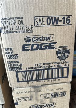 Castrol Edge 0w16 Full Synthetic Oil 