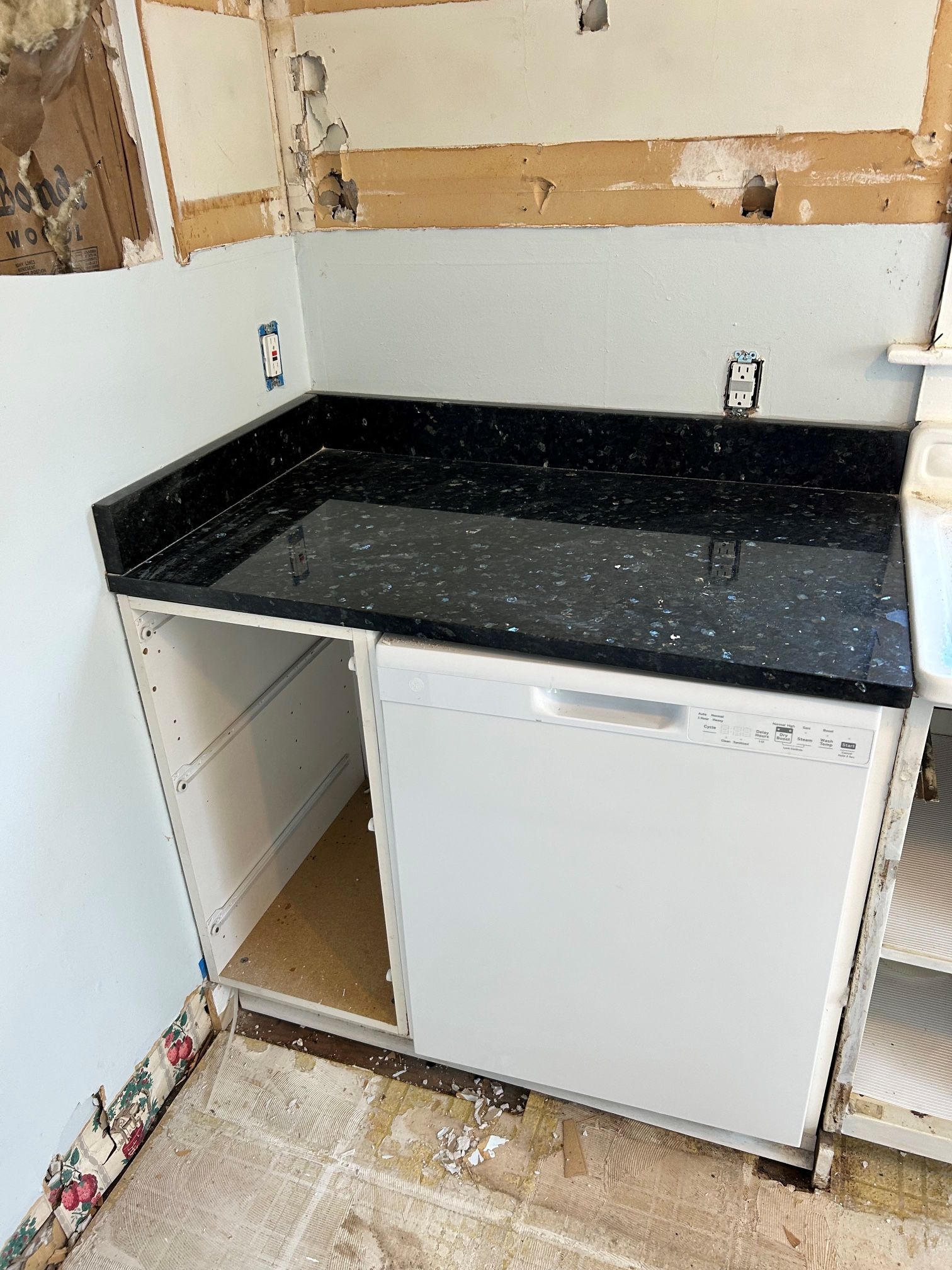 Black Granite Countertop (2) With Backsplash