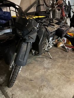 Black Adventure Dual-Sport Motorcycle