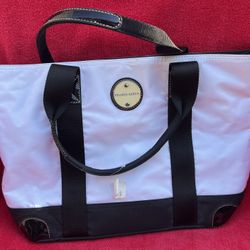 NEW Franco Sarto Black White Tote Handbag Purse Fashion Bag 