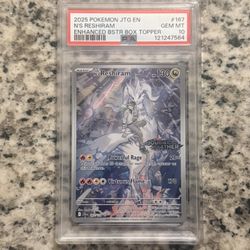 Pokemon N’s Reshiram Enhanced Booster Box Topper PSA 10 (FS/FT)