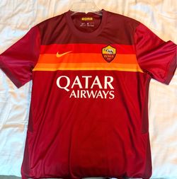 Nike AS Roma Italy Red Soccer Futbol Jersey Qatar Airways Official - Large