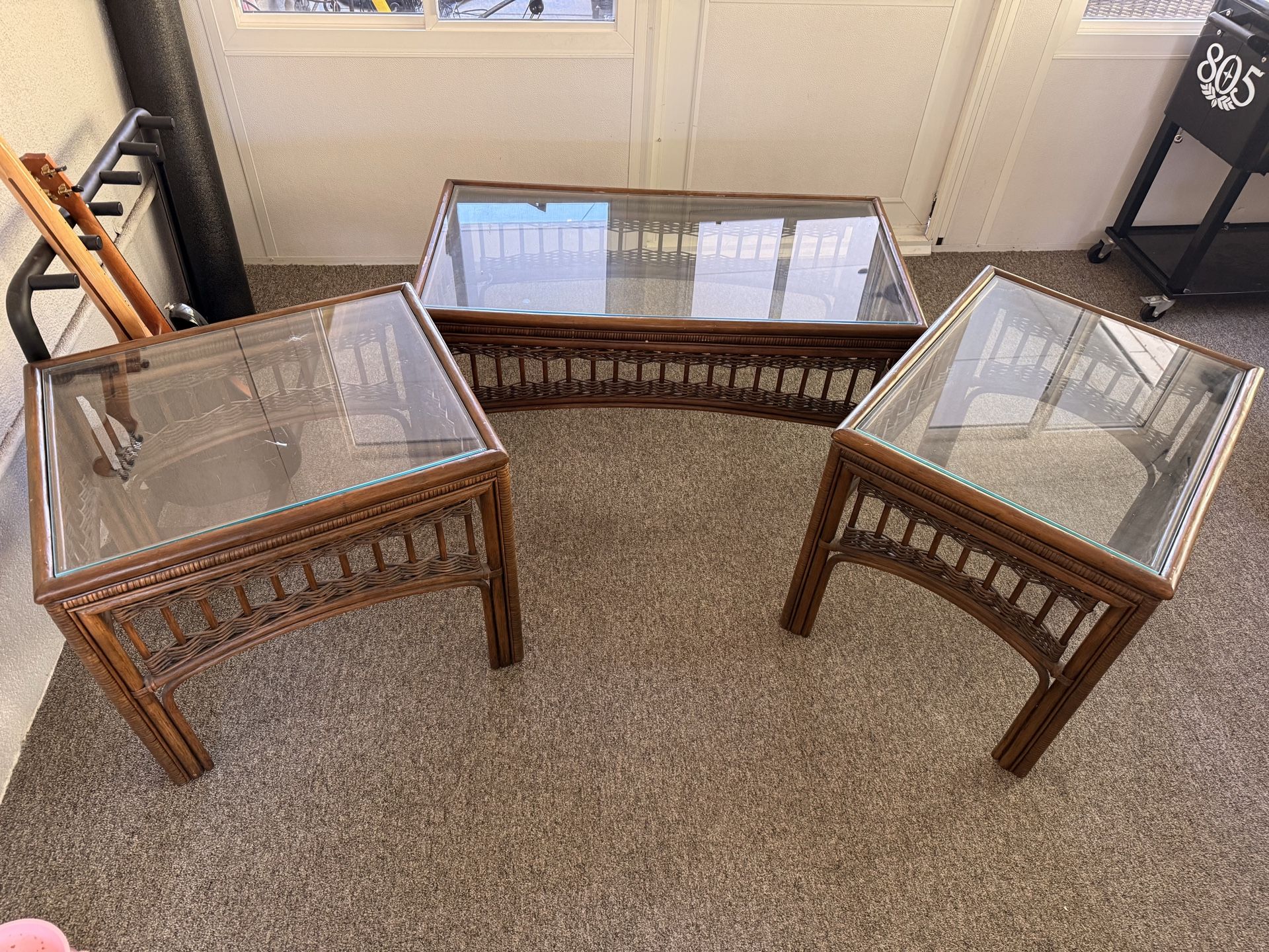 Rattan coffee table set