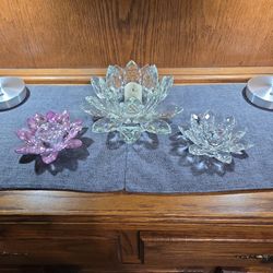 Candle Holders Glass Crystal 