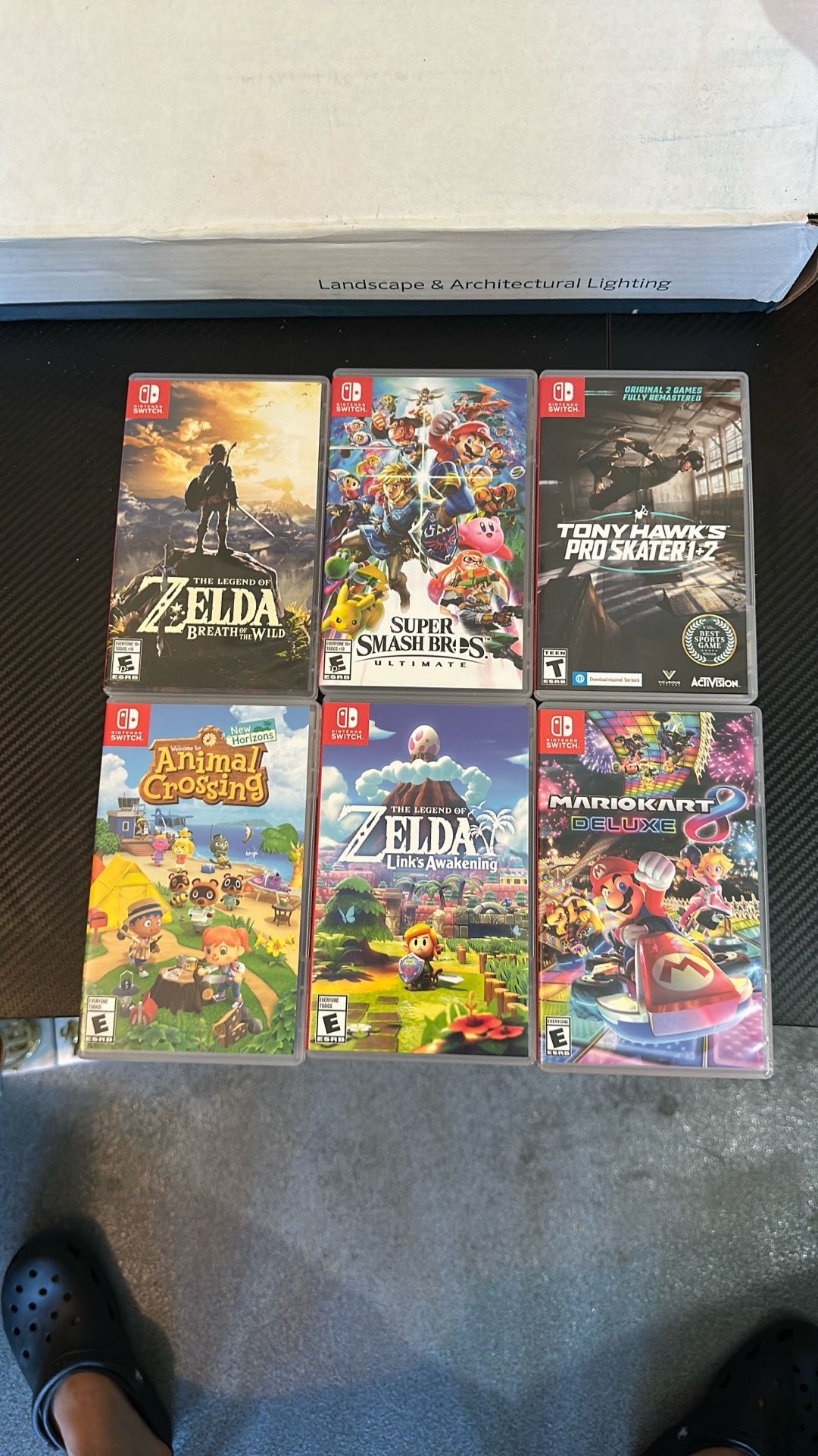 Empty Nintendo switch cases