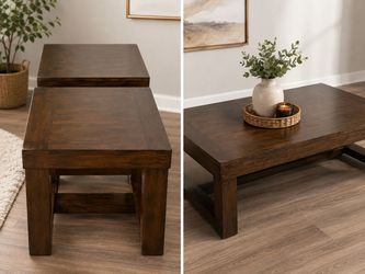 Dark brown coffee table for side tables / lamp  tables