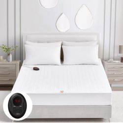 Bwarm Electric Heated Mattress Pad Full Size, 54" x 75", Bed Warmer, 9 Heat Settings, 1-12 Hours Auto Off, Deep Pocket, Fast Heating, Machine Washable