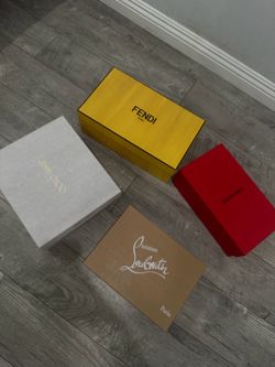 Empty designer shoeboxes