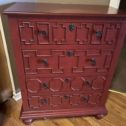 Red Wood File Cabinet 