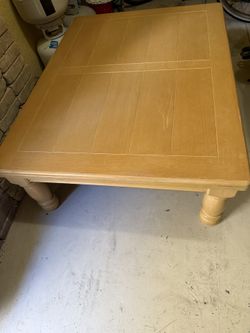 Coffee table-light brown solid wood