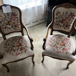 Antique Needle Point Chairs