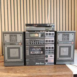 Vintage Sony FH-7 MKII Stereo System + PS-Q7 Turntable – Rare 80s Setup